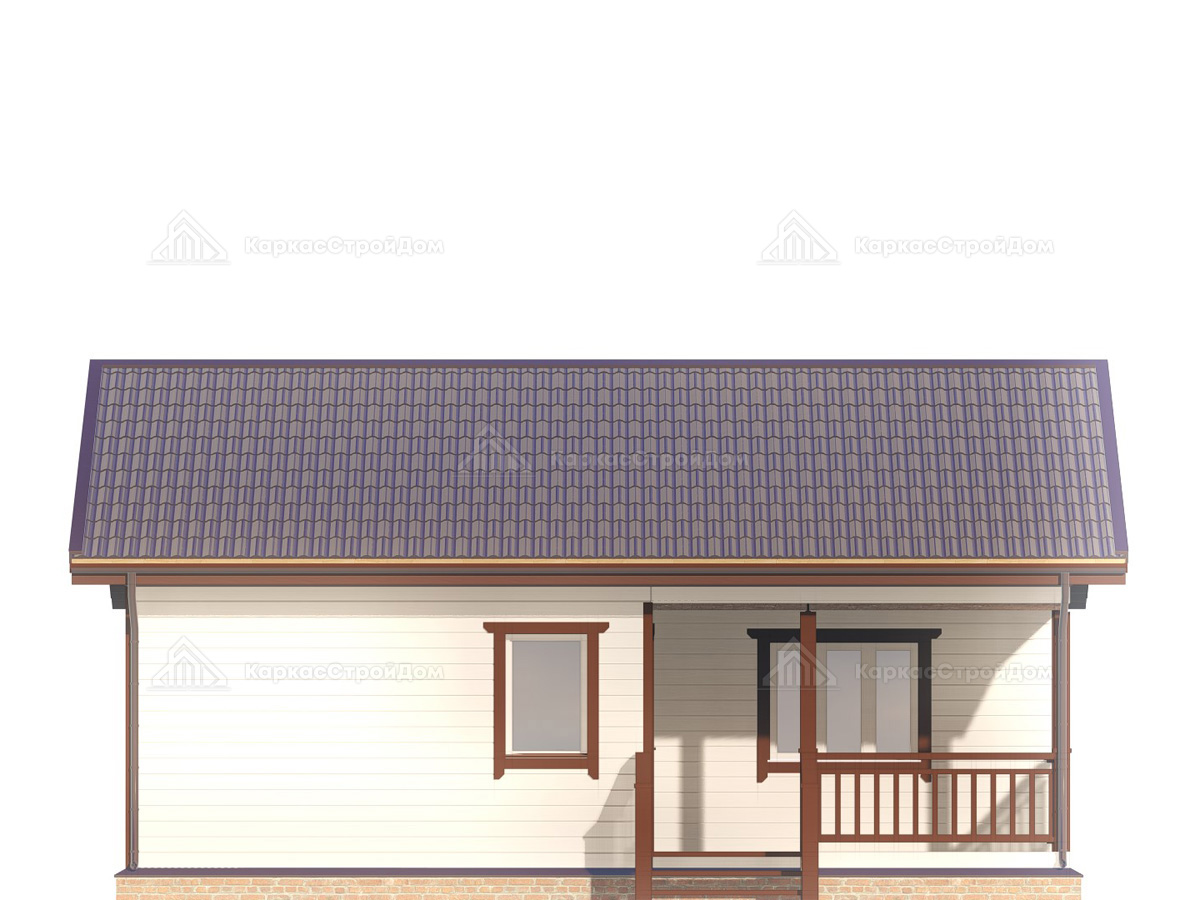 картинка Каркасный дом 9x6 с террасой для отдыха 