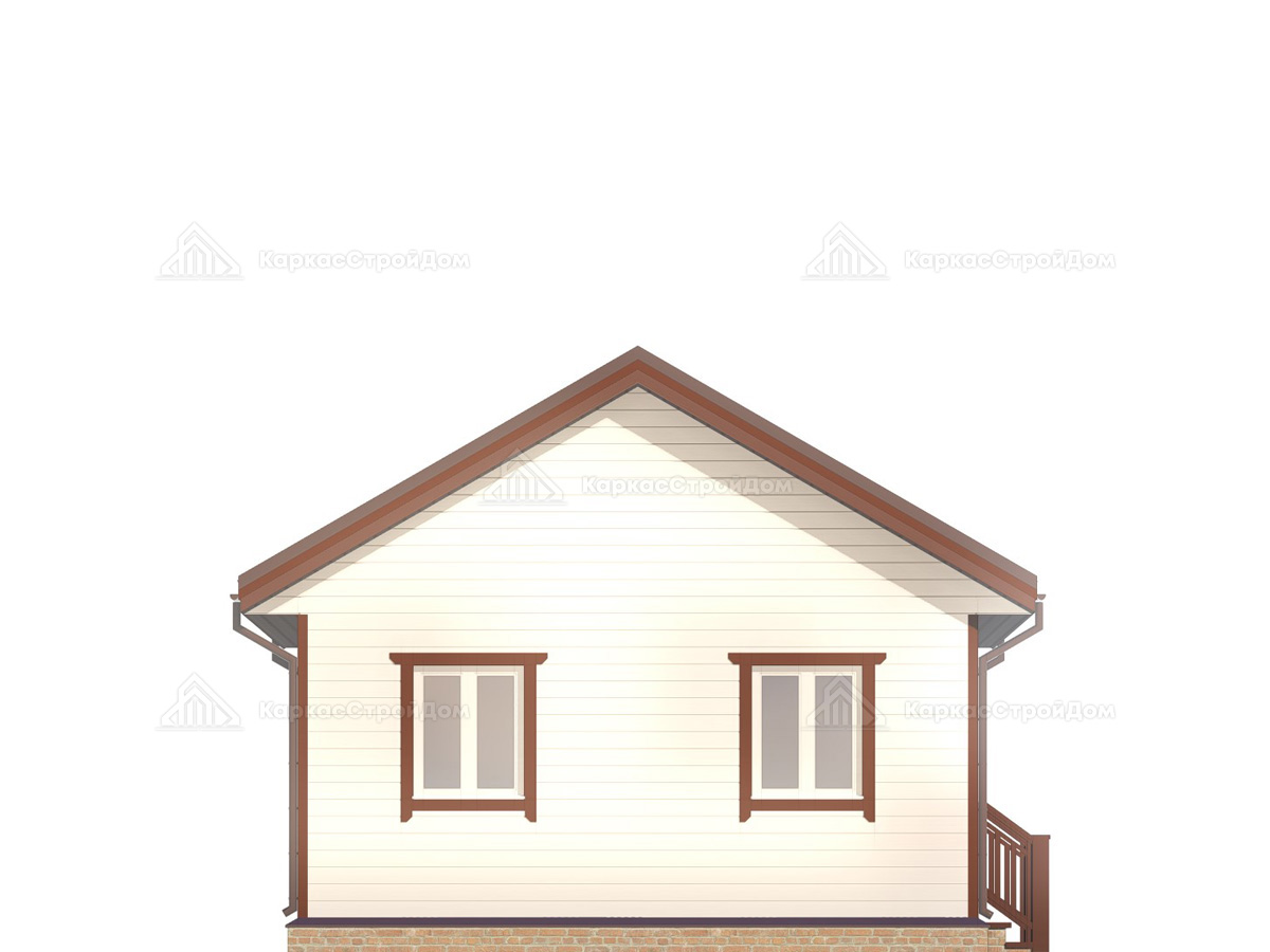 картинка Каркасный дом 9x6 с террасой для отдыха 
